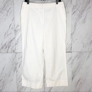 New York & Company City Stretch White Wide Leg Crop Pants SZ 12